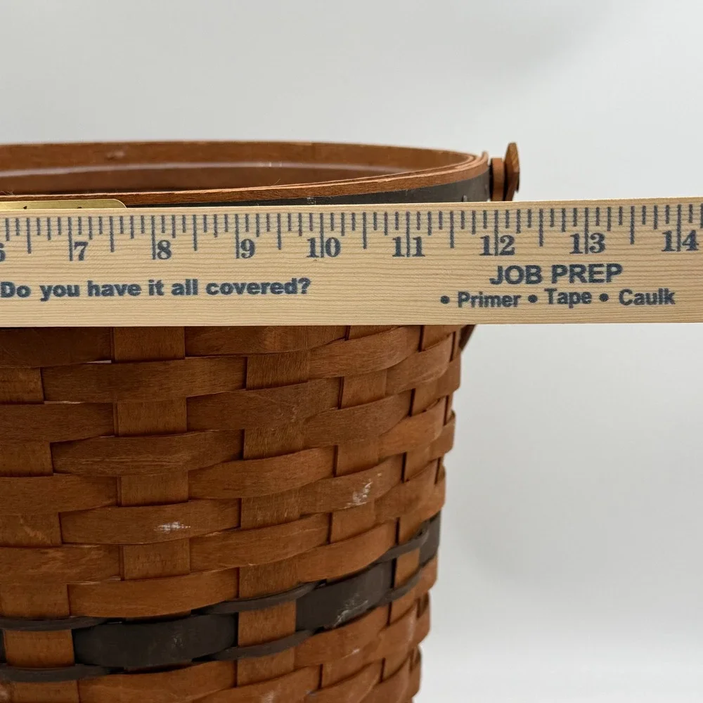 Longaberger JW Collection 1989 Edition Bankers Waste Basket with Liner Vintage